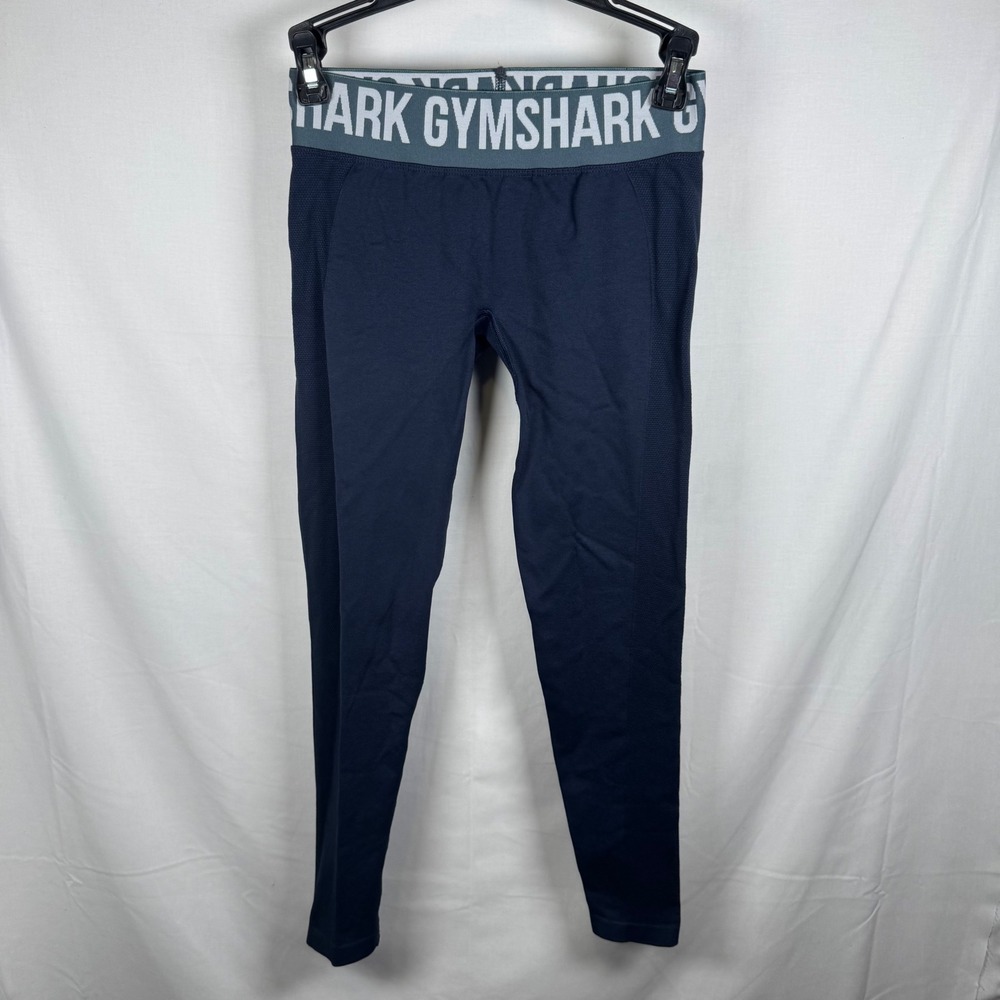 Gymshark Seamless Leggings Womens Small Navy Blue High Waisted Mesh Panels Gym
